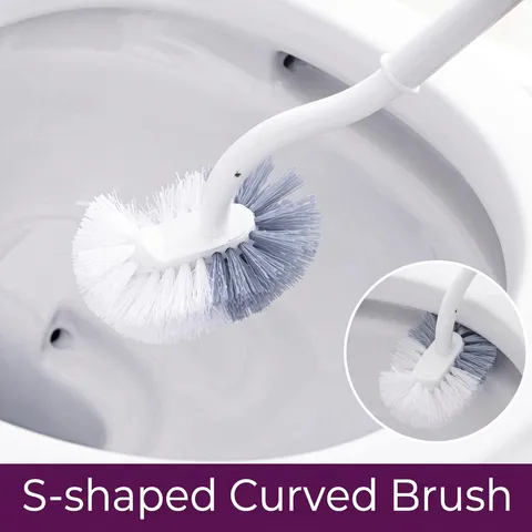 Scopino per Gabinetto a S Con Manico Lungo Pulizia Profonda Scrubber per Bagno Plastica ABS Resistente Strumento di Pulizia Casa