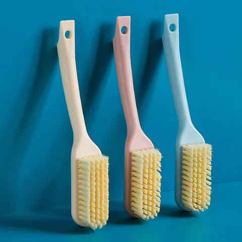 Household Long Handle Shoe Brush Multipurpose Plastic Cleaning Brush With Hanging Hole Soft Nylon Bristle Scrub Brush For Shoes