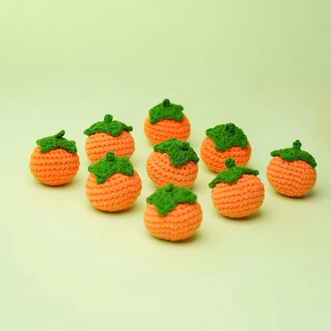 Handmade Crochet Fruit Pendant Knitted Persimmon Strawberry Apple Orange Peanut For DIY Bag Keychain Decoration Gift