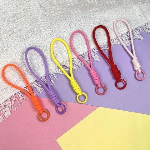 Gevlochten Telefoon Polsband Anti-Verlies Meerkleurig Verdikte Geknoopte Polyester Lanyard Universele Telefoonhoesje Decoratie Sleutelhanger Decor