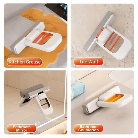Mini Portable Sponge Mop Handheld Self Squeezing Desktop Cleaning Tool Household Water Absorbent Sponge Cleaner For Kitchen Bathroom Countertop