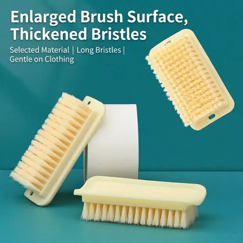 Multifunctional Household Laundry Brush Soft Bristles PP BPT Material Champagne Color Shoes Clothes Cleaning Brush With Hanging Hole