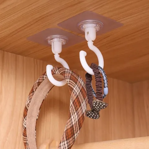 Gancio a Sospensione a Parete per Soffitto Senza Perforazione Gancio per Tetto Adesivo Forte Ruotabile per Organizzazione Casa Cucina Bagno