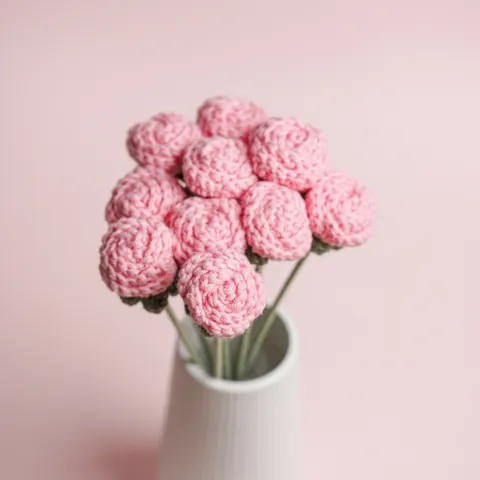 Handgemaakt Wollen Boeket Kunstmatige Bubble Roos Handgemaakte Garen Bloem Voor Valentijn Verjaardagscadeau Huisdecoratie Kantoor Tafeldecoratie