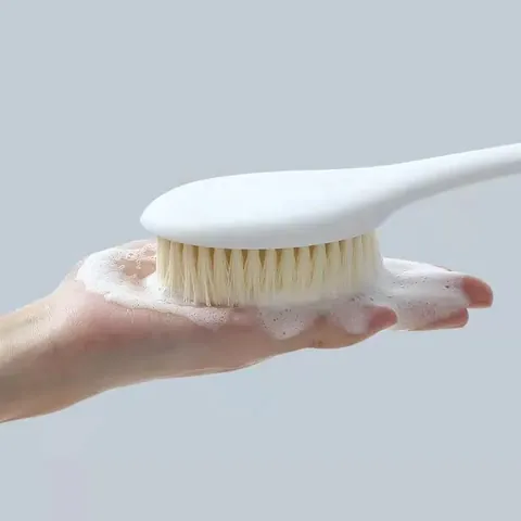 Long Handle Nylon Bristles Shower Body Brush For Back Scrubbing Exfoliating Massage Bath Brush For Bathroom Home Adults