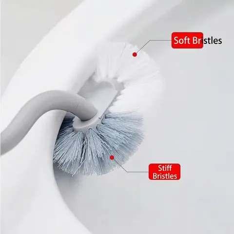 Japanese Long Handle Toilet Brush S-Shaped Soft And Hard Bristle Scrubber Plastic Deep Cleaning Bathroom Bowl Scrubber
