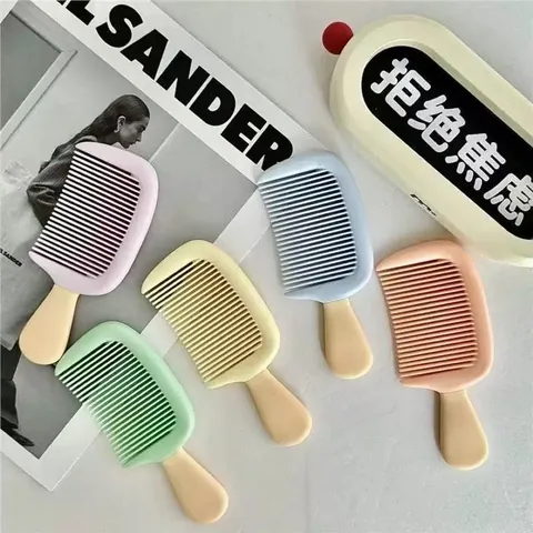 Ice Cream Shaped Anti-Static Hair Comb Portable Travel Pocket Detangling Brush For Kids Durable Thickened Hair Styling Tool