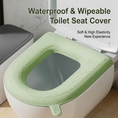 Waterdichte EVA Toiletbrilhoes Zacht Wasbaar Badkamer Toiletbril Pad Met Handvat Universeel Voor O V U Vierkante Toiletten