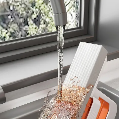 Mini Portable Squeeze Mop Handheld Self Squeezing Sponge Mop For Home Kitchen Desktop Cleaning Wet Dry Use Small Household Tool