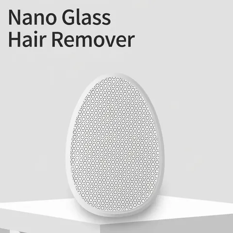 Portable Nano Glass Hair Remover Painless Physical Hair Eraser Exfoliating Scrub Tool For Body Skin With Dust Cover Milk White
