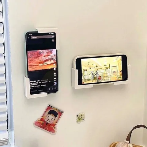 Wandmontierte Handyhalterung Ladehalterung Klebend Magnetisch Kunststoff Lagerregal Für Schlafzimmer Küche Badezimmer