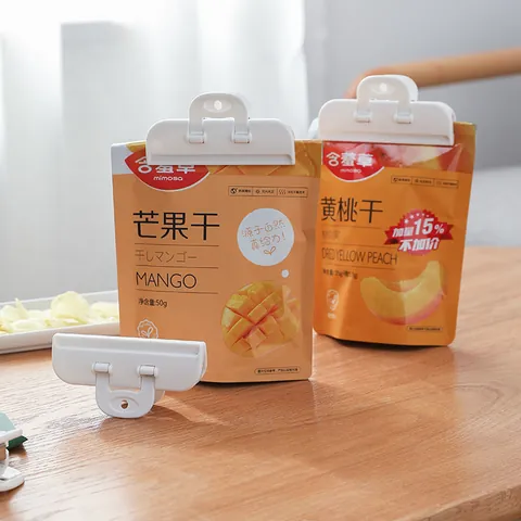 Modern Minimalist ABS Plastic Food Bag Sealing Clips Moisture Proof Bag Sealer Clamp With Hanging Hole For Kitchen Home Storage Snack Sealer