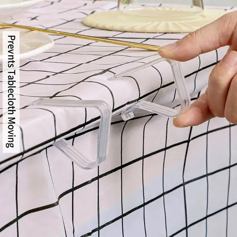 Klare Kunststoff Tischdeckenklammern Transparent Tischdecke Gewichte Halter Flexibel Rutschfest Unsichtbar Abdeckung Klemmen Für Haus Küche Esstische