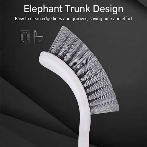 Home Toilet Brush Long Handle Wall Mounted Toilet Cleaning Brush Dead Corner Cleaning Tool Minimalist Bathroom Accessory