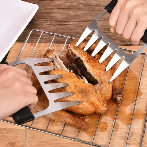 Professional Stainless Steel Meat Shredder Bear Claws With Ergonomic Handle BBQ Meat Shredding Claws For Pulled Pork Chicken Beef Kitchen Tools
