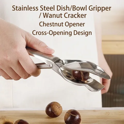 304 Stainless Steel Multifunctional Chestnut Opener Walnut Cracker Cross Blade Design Sheller Tool For Kitchen Home Use