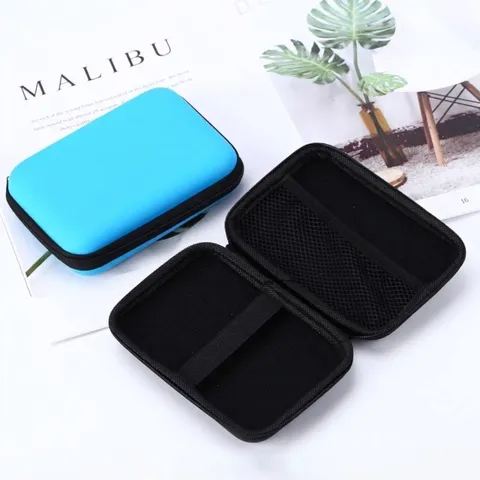 Portable Hard Shell EVA Digital Storage Organizer Bag For Two Point Five Inch Hard Drive Power Bank Cable Velvet Lining Zipper Pouch Case