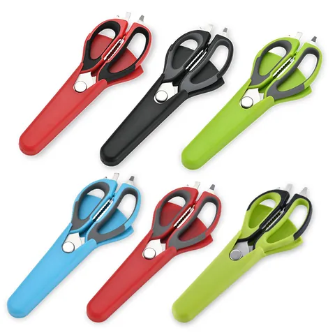 Multipurpose Stainless Steel Kitchen Scissors Detachable Magnetic Sheath Heavy Duty Chicken Bone Shears Food Cutters