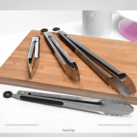 Pinze per Alimenti in Acciaio Inossidabile Con Manico in Silicone Antiscivolo Resistenti al Calore per Cucina Griglia Barbecue Buffet
