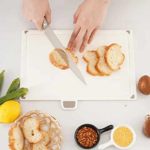 Modern Minimalist Classified Cutting Board Set With Storage Base Color Coded Plastic Chopping Boards For Meat Vegetables Fish Food Classification