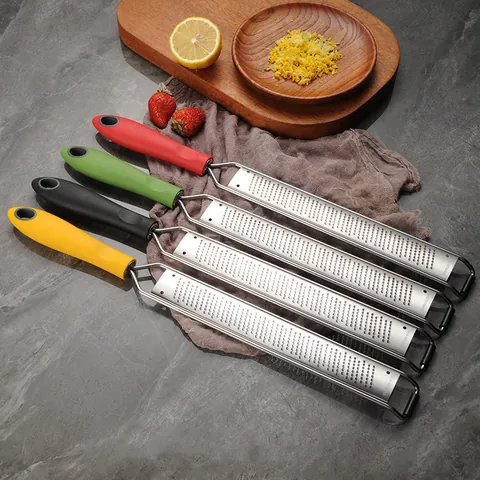 Handheld Stainless Steel Cheese Grater Multi Purpose Lemon Zester With Protective Cover Non Slip Handle For Chocolate Fruit Kitchen Gadget