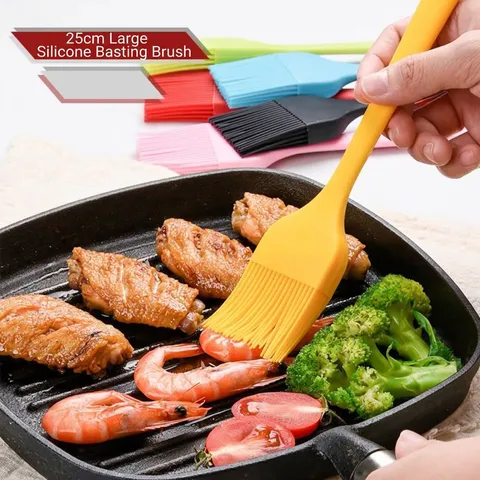 Pinceau de Cuisine en Silicone Résistant à la Chaleur Grand Pinceau à Huile Sauce Crème pour Pâtisserie BBQ Grillade