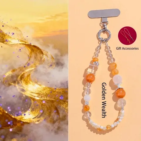 Cadena de Teléfono con Cuentas de Cristal Natural Jade Nephrite Concha de Trochus Colgante de Bolso Hecho a Mano Estilo Étnico