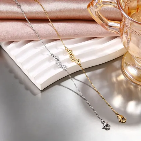 Damen Edelstahl Hohl Katzenkralle Armband Gold Silber Beschichtet Tier Pfotenabdruck Kettenglied Süß Mode Schmuck Geschenk