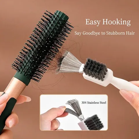 Japanese Hairbrush Cleaner Stainless Steel Comb Cleaning Brush Hair Remover Claw For Air Cushion Brushes Home Beauty Tool