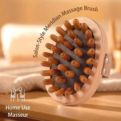 Natural Beech Wood Meridian Massage Brush Body Scraping Tool For Scalp Abdomen Leg Neck Relief Daily Home Massage Comb