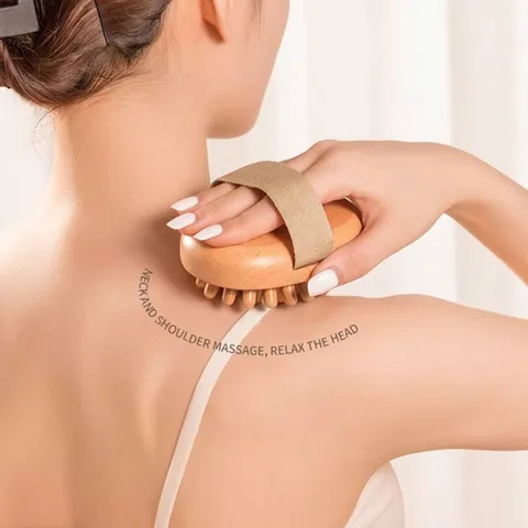 Natural Beech Wood Meridian Massage Brush Body Scraping Tool For Scalp Abdomen Leg Neck Relief Daily Home Massage Comb