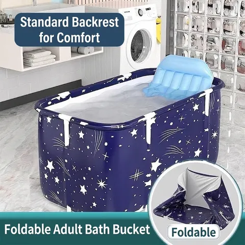 Foldable Bathtub Portable Rectangular Soaking Bath Bucket For Adults And Kids Starry Sky Pattern PVC Spa Tub With Accessories