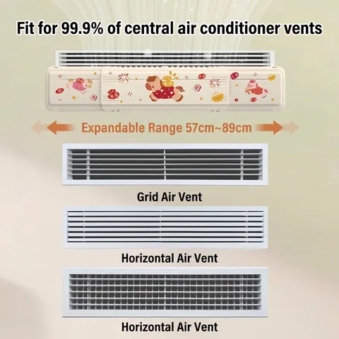 Deflector de Aire Acondicionado Central Retráctil Anti-Soplado Directo Escudo de Ventilación Guía de Viento con Microagujeros de Panal Cubierta Colgante Ajustable