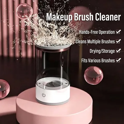 Electric Makeup Brush Cleaner Automatic Spin Scrubber And Dryer Machine Visible Body For Deep Cleaning All Sizes Brushes Beauty Tools