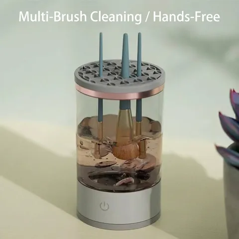 Electric Makeup Brush Cleaner Automatic Spin Scrubber And Dryer Machine Visible Body For Deep Cleaning All Sizes Brushes Beauty Tools