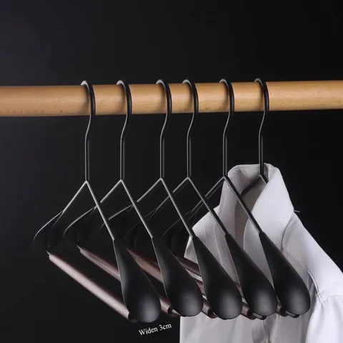 Beech Wood Iron Art Clothes Hanger Wide Shoulder Non-Slip No Trace Heavy Duty Coat Hanger For Wardrobe Storage