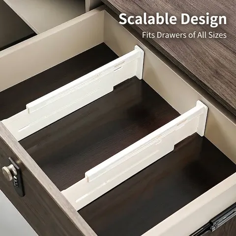 Adjustable Expandable Drawer Dividers Plastic DIY Storage Organizer Separators For Kitchen Bedroom Bathroom Desk Clothes Cutlery