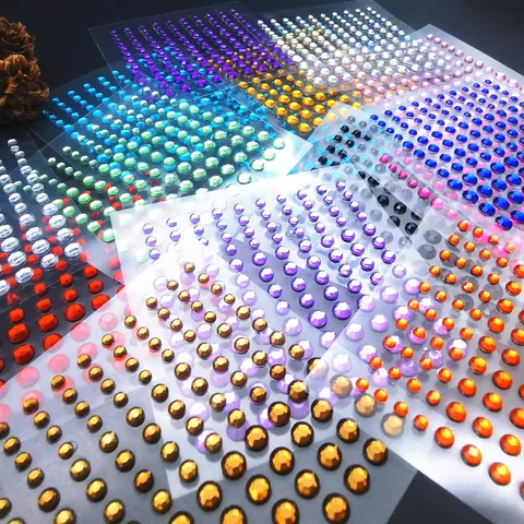 Pegatinas Faciales de Acrílico con Strass Diamantes de Maquillaje de Ojos Gemas Corporales Autoadhesivas para Fiesta de Disfraces Maquillaje DIY Decoración