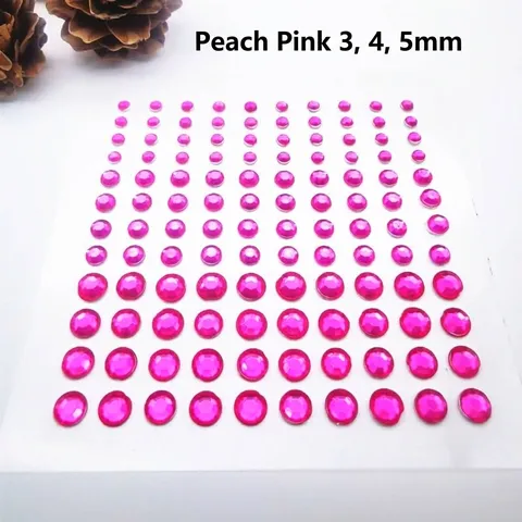 Pegatinas de Diamantes de Imitación de Acrílico Para Decoración DIY Scrapbooking 3mm 4mm 5mm Pegatinas de Cristal Gema Perla Artificial Para Teléfono Portátil Artesanía