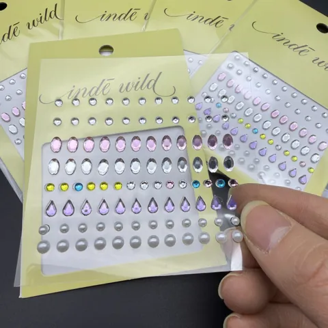 Pegatinas de Acrílico con Diamantes de Imitación y Perlas Artificiales Multicolor Parche Decorativo para DIY Diario Maquillaje Decoración de Uñas