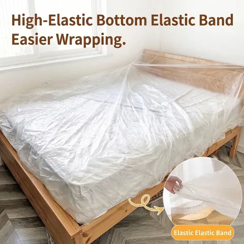 Funda Antipolvo Desechable De Plástico Para Muebles Con Banda Elástica Cubierta Protectora Impermeable Para Sofá Cama