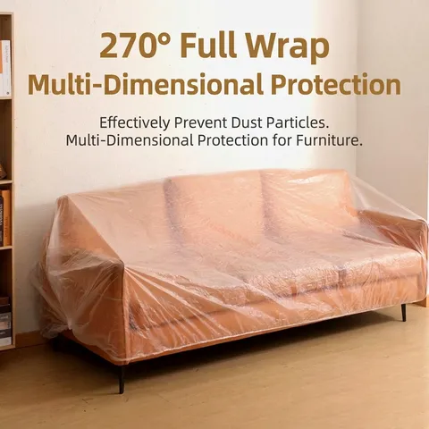 Funda Antipolvo Desechable De Plástico Para Muebles Con Banda Elástica Cubierta Protectora Impermeable Para Sofá Cama