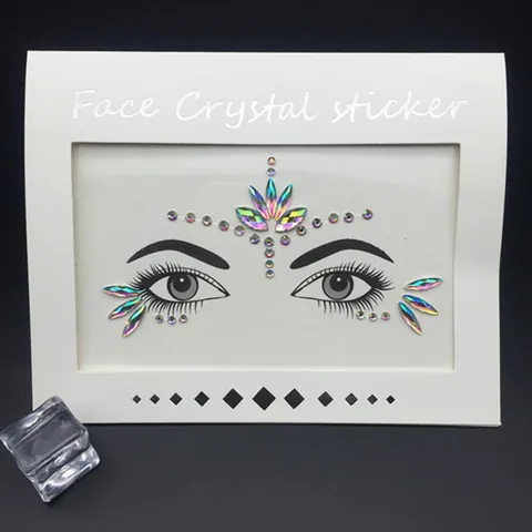 Acrylic Face Rhinestone Stickers Festival Makeup Body Jewels Self-Adhesive Face Crystals For Rave Party Halloween Women Decoration