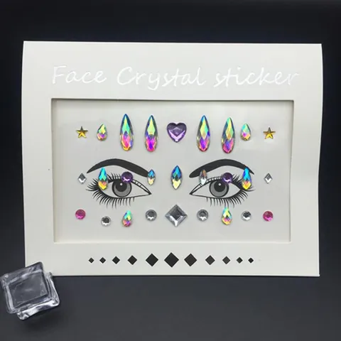 Acrylic Face Rhinestone Stickers Festival Makeup Body Jewels Self-Adhesive Face Crystals For Rave Party Halloween Women Decoration
