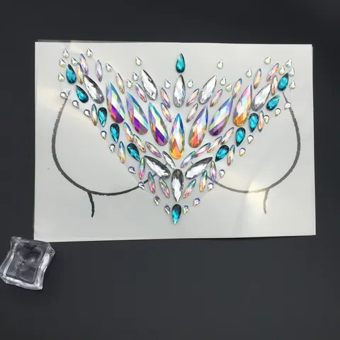 Rhinestone Face Jewels Body Stickers Acrylic Crystal Tattoo Stickers For Halloween Music Festival Party Stage Makeup Women Decor