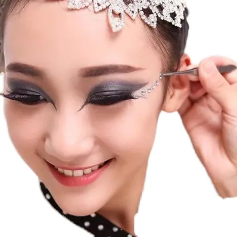 Pegatinas Autoadhesivas de Diamantes de Imitación y Perlas para Maquillaje de Ojos Fiesta Escenario Arte Corporal Accesorios de Joyería Facial Niños Mujeres