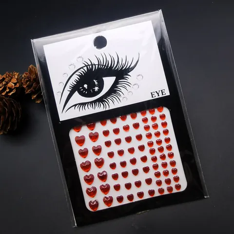 Pegatinas de Acrílico en Forma de Corazón para Cara Nail Art Bricolaje Decoración de Maquillaje de Escenario Joyas Corporales