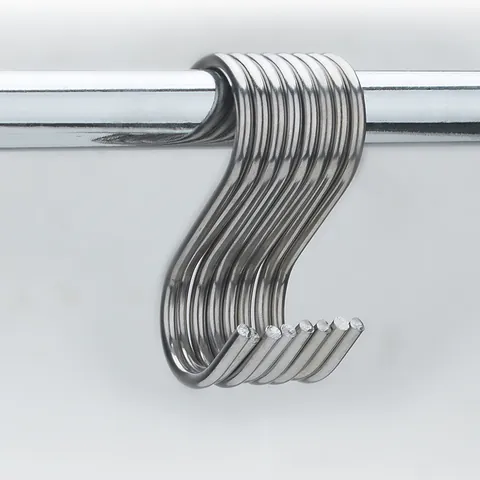 Solid Stainless Steel S Shaped Hooks Metal Hanging Hooks For Kitchen Utensils Bathroom Towels Closet Plants Heavy Duty S Hooks