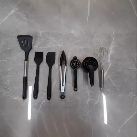 Silicone Stainless Steel Kitchen Tool Set Spatula Whisk Measuring Cups Scraper Oil Brush Food Tongs Egg Separator Utensils