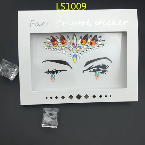 Rhinestone Face Gems Sticker Iridescent Festival Face Jewels Body Art Crystal Temporary Tattoo For Rave Party Halloween Decoration